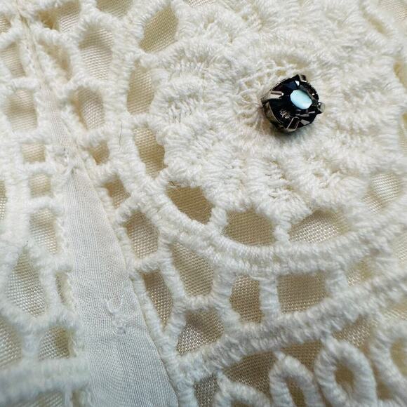 Free People Crochet and Embroidered Swing Dress with Rhinestones - Picture 5 of 11